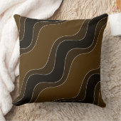 波状の茶色の波紋の線種パターン クッション (ブランケット)