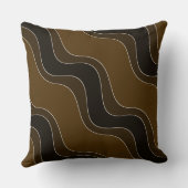 波状の茶色の波紋の線種パターン クッション (裏面)