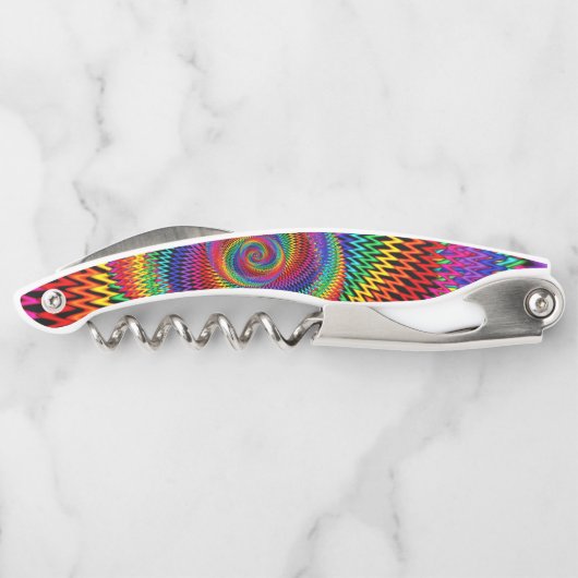 波状の虹の螺線形のコルクせん抜きの栓抜き ソムリエナイフ (裏面)