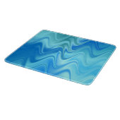 波状の青い抽象画 カッティングボード (角)