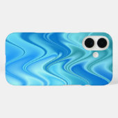 波状の青い抽象画 Case-Mate iPhoneケース (裏面 (横))