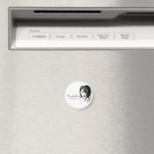 波状の髪をした美しい女の子化粧アイコン マグネット (インサイチュ (食洗機))