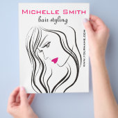 波状の髪型のブランディングアイコン チラシ (手)