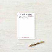 波状の髪型のブランディングアイコン ポストイット (デスク上)