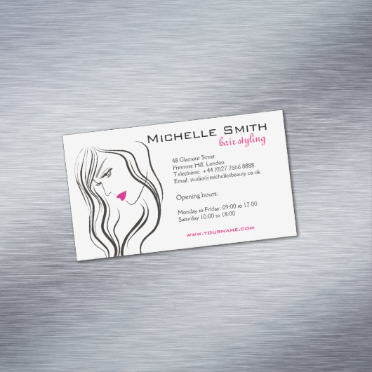 波状の髪型のブランディングアイコン マグネット名刺 (インサイチュ)