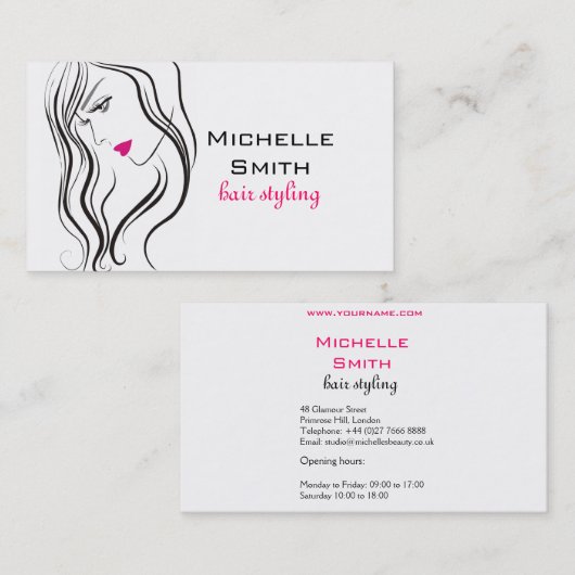 波状の髪型のブランディングアイコン 名刺 (正面/裏面)