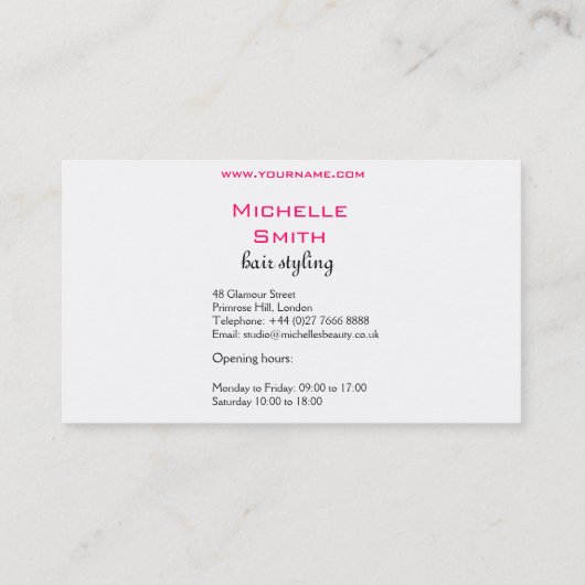 波状の髪型のブランディングアイコン 名刺 (裏面)