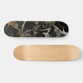 波状の黒と白のスタイル スケートボード (横)