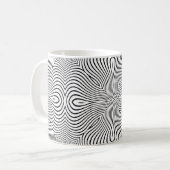 波状またはストライプ波状3D relの抽象芸術パターン コーヒーマグカップ (正面左)
