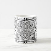 波状またはストライプ波状3D relの抽象芸術パターン コーヒーマグカップ (中央)
