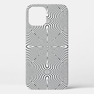 波状またはストライプ波状3D relの抽象芸術パターン iPhone 12ケース