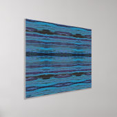 波状ろうけつ染めストライプ銀箔プリント 箔ポスター (レイダウン)