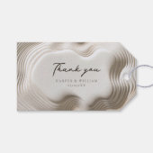 波状アイボリー結婚の感謝していユーザ ギフトタグ (正面(横))