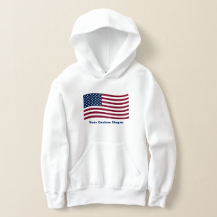 波状アメリカ国旗(あなたのカスタムスローガン付き)