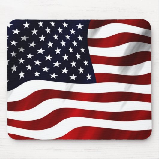 波状アメリカ国旗 マウスパッド (正面)
