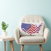 波状アメリカ国旗 ランバークッション (椅子)