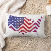 波状アメリカ国旗 ランバークッション (ブランケット)