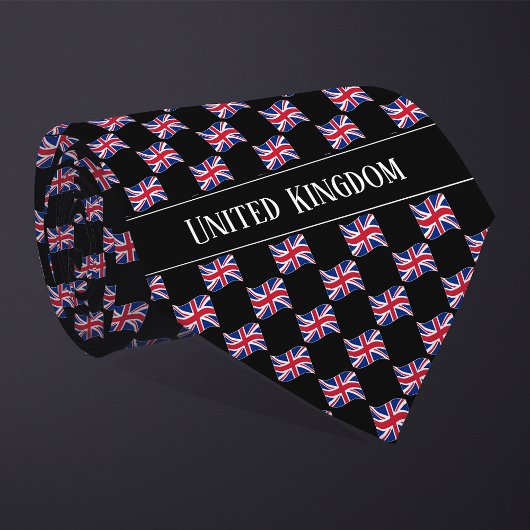 波状イギリス国旗パターン  ネクタイ