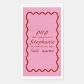 波状エッジのピンクと赤ポップ・アートののシャンパン (正面)