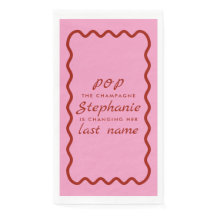 波状エッジのピンクと赤ポップ・アートののシャンパン