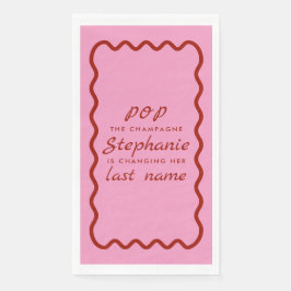 波状エッジのピンクと赤ポップ・アートののシャンパン