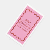 波状エッジのピンクと赤ポップ・アートののシャンパン (コーナー)