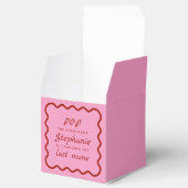 波状エッジのピンクと赤ポップ・アートののシャンパン フェイバーボックス (オープン)