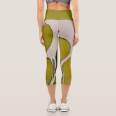 波状オリーブの薄い細胞 カプリレギンス (裏面)