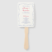 波状カラフルお洒落縁ど結婚式 プログラム ハンドファン (正面)