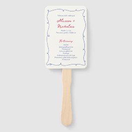 波状カラフルお洒落縁ど結婚式 プログラム ハンドファン