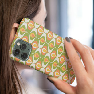 波状カラフルオーナメントミッドセンチュリーモダン iPhone 16ケース