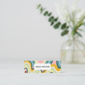 波状カラフルストライプミニマルカッコいい スキニー名刺 (スタンド正面)