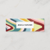 波状カラフルストライプミニマルカッコいい スキニー名刺 (正面)