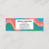 波状カラフルストライプミニマルカッコいい スキニー名刺 (裏面)