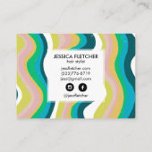 波状カラフルストライプミニマルカッコいい 名刺 (裏面)