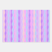 波状カラフルストライプ ラッピングペーパーシート (正面)