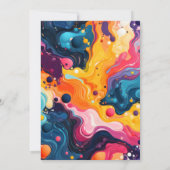 波状カラフルデザイン誕生日パーティー 招待状 (裏面)