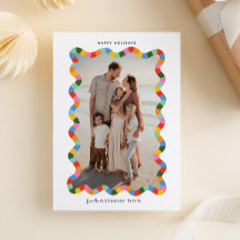 波状カラフルモダンフレーム写真クリスマス