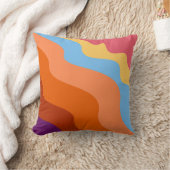 波状カラフル抽象芸術 クッション (ブランケット)