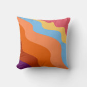 波状カラフル抽象芸術 クッション (正面)