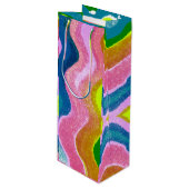 波状カラー ワインギフトバッグ (正面アングル)