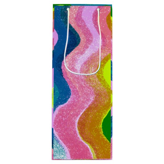 波状カラー ワインギフトバッグ (正面)