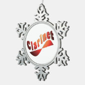 波状クラリネット スノーフレークピューターオーナメント (右)