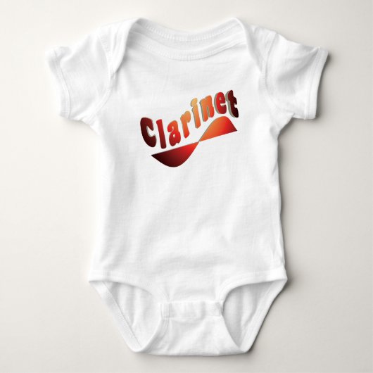 波状クラリネット ベビーボディスーツ (正面)