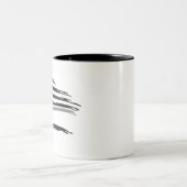 波状グランジ役員灰色ラインフラグ ツートーンマグカップ (中央)