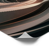 波状コンテンポラリーの将来の夕暮れ（ライト付き） ポスター (角)