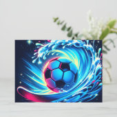 波状サッカー ボール 未来 オシャレ 海 サッカー サーフィン 案内状 (スタンド正面)
