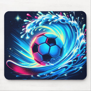 波状サッカー ボール 未来 オーシャン フットボール サーフ マウスパッド