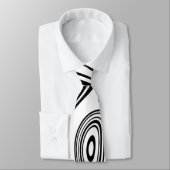 波状ストライプの白黒ネックタイ ネクタイ (タイ)