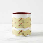 波状ストライプの – トンボ喜び：コーヒーマグ ツートーンマグカップ (中央)